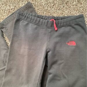The North Face Woman’s Charcoal flare sweats with Neon Pink Details